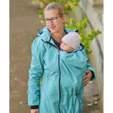 PAVLA 2- softshellová těhotenská a nosící bunda (pro přední nošení), tyrkysová, S/M
