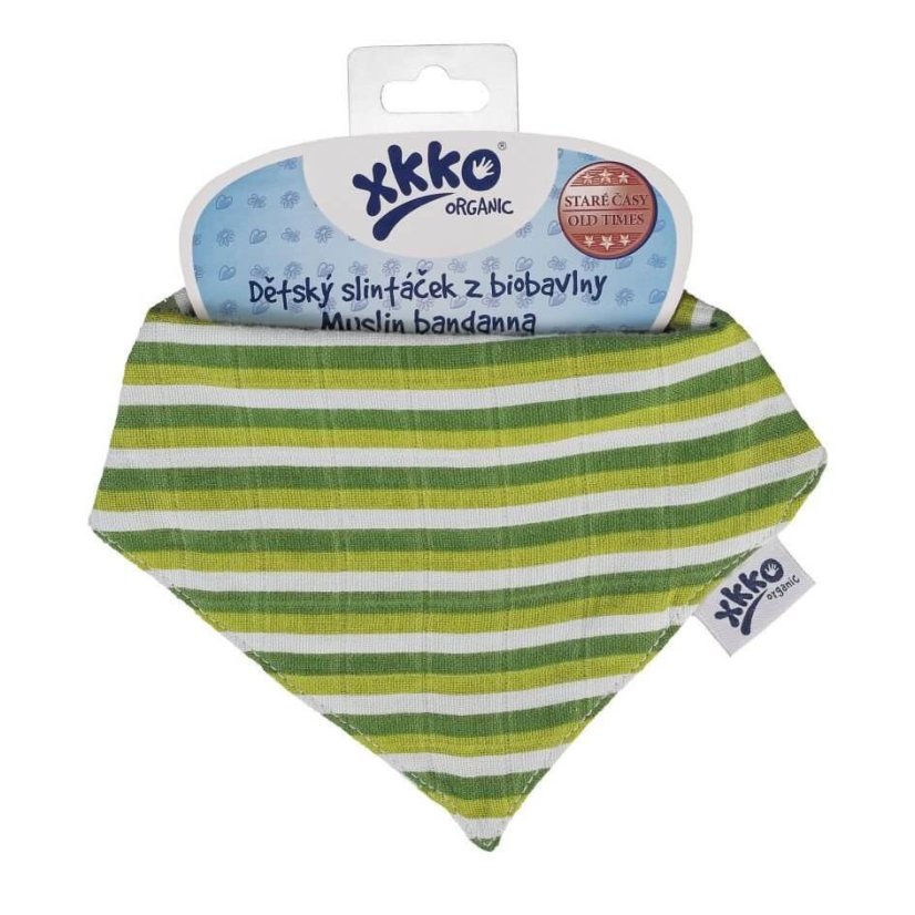Dětský slintáček/šátek Organic Staré časy se vzorem XKKO