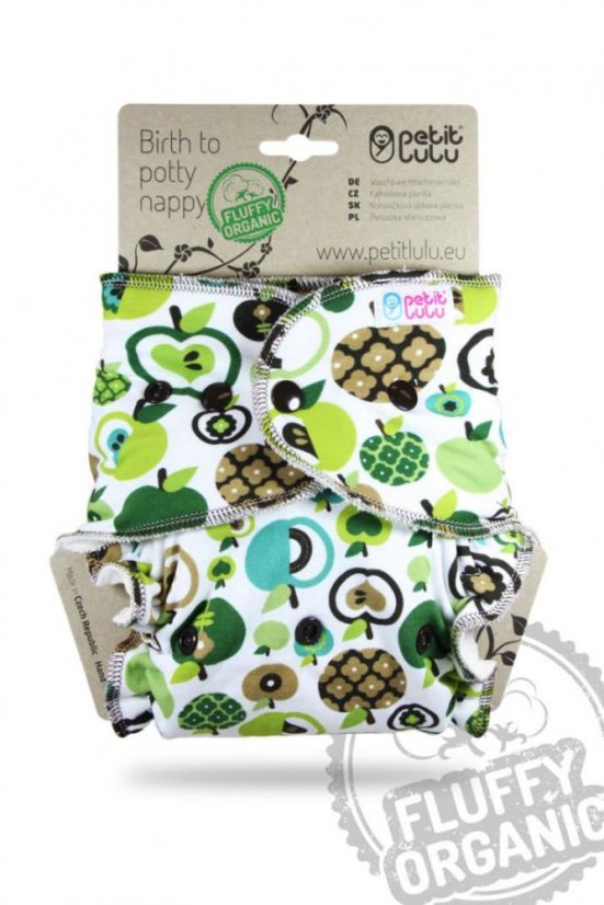 Kalhotková plena Fluffy suchý zip Petit Lulu - Varianta: Jablka (zelené)