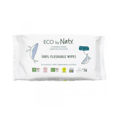Vlhčené ubrousky bez vůně - splachovatelné 56 ks Eco by Naty