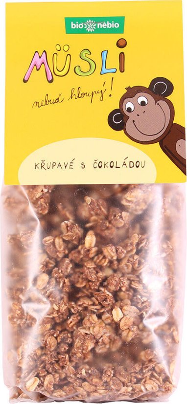 Müsli nebuď hloupý! křupavé s čokoládou 300 g BIONEBIO