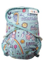 BIO Kalhotková plena s GOTS vel.M (6-15 kg) na patentky Breberky