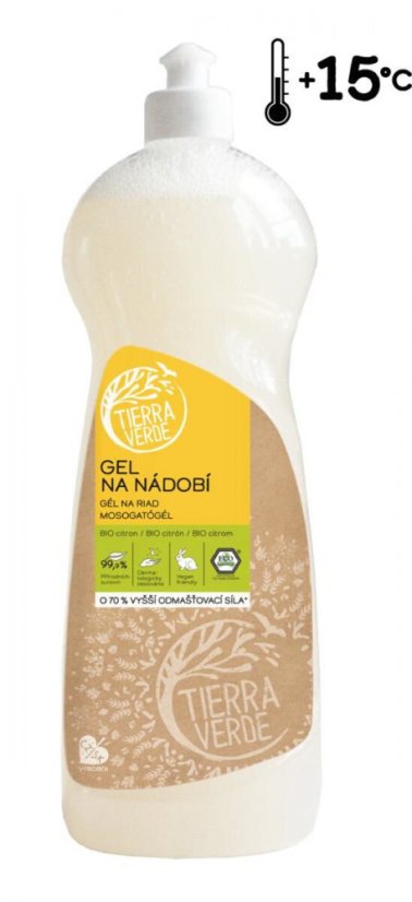 Gel na nádobí s BIO citronovou silicí Tierra Verde - Varianta: Lahev 1 l