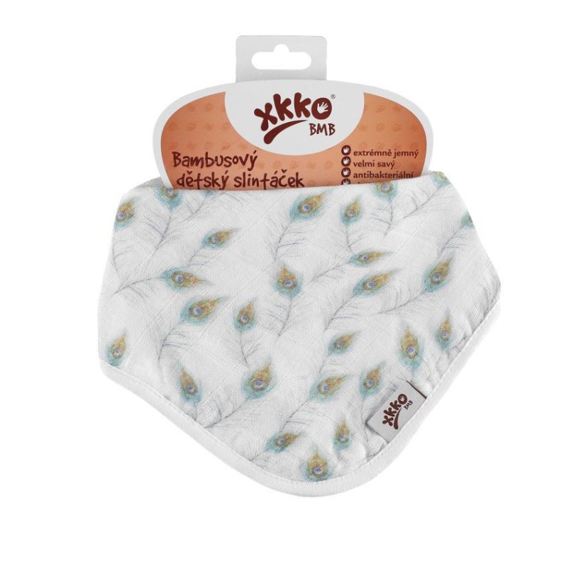 Bambusový slintáček/šátek se vzory XKKO - Barva: Watercolour Polka Dots