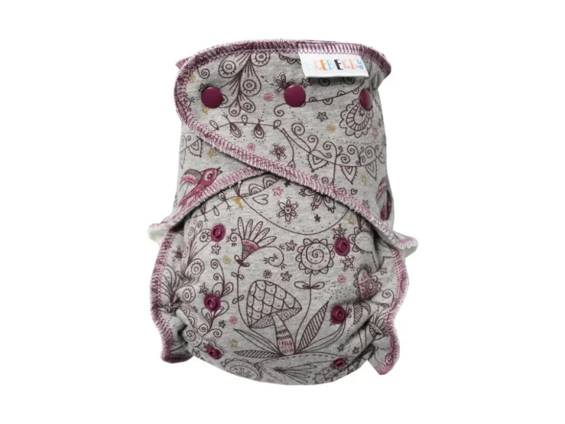 BIO Kalhotková plena s GOTS vel.M (6-15 kg) na patentky Breberky - Barva: Ornament