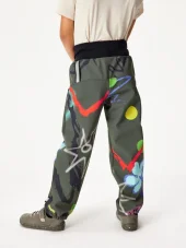 Dětské softshellové kalhoty s fleecem Basic, Khaki, Fantazie Unuo