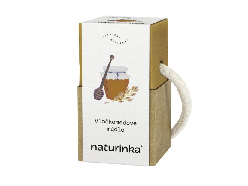 Mýdlo vločkomedové Naturinka - Varianta: 110 g v obalu