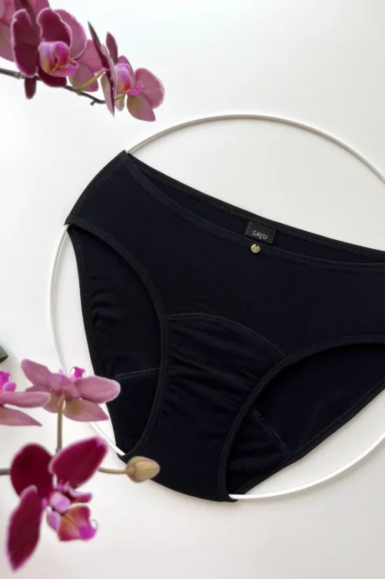 Menstruační kalhotky MODAL Klasické černé 4/5 Sayu - Velikost: 44