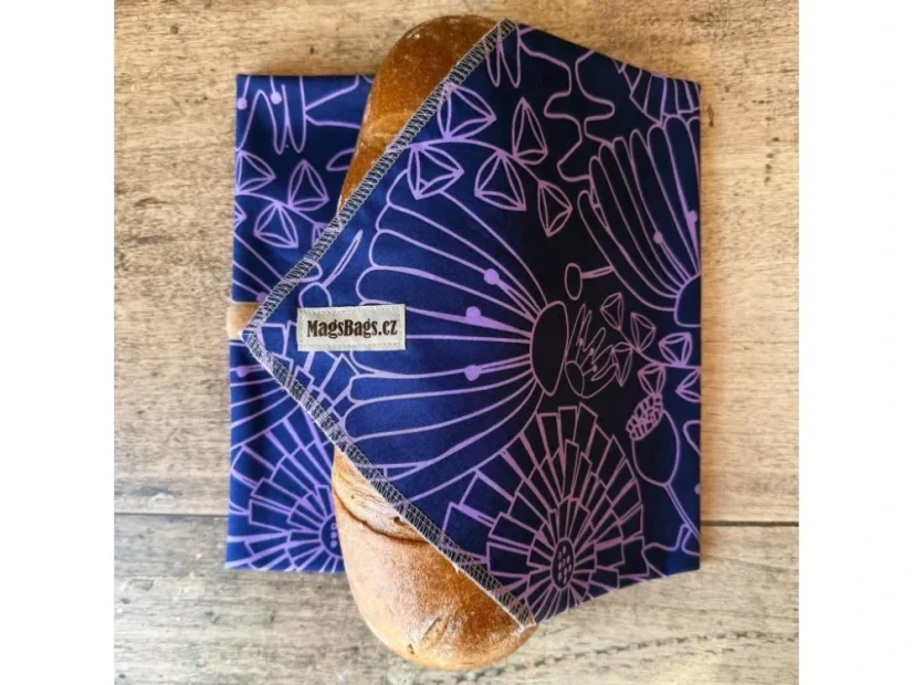 Chlebousek MagsBags - Varianta: Modré akvarelové květy