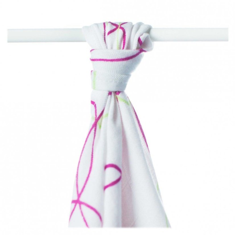 Bambusová osuška se vzory pro dívky 90x100cm XKKO - Barva: Baby Pink Cross