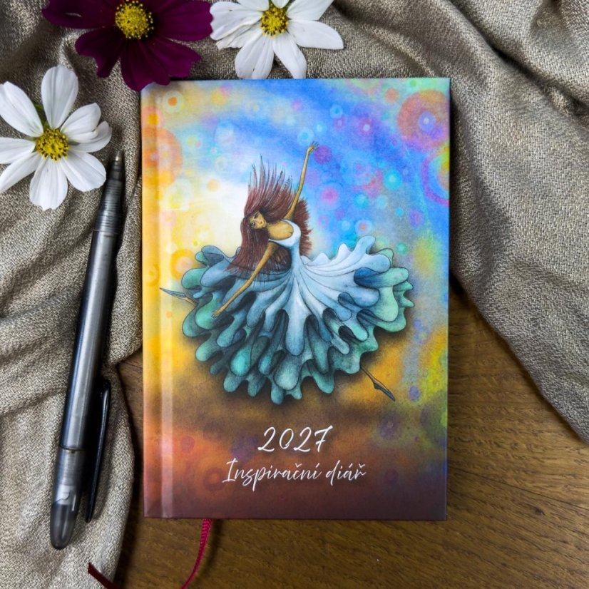 Mini diář Tanečnice 2027 Duhová kočka