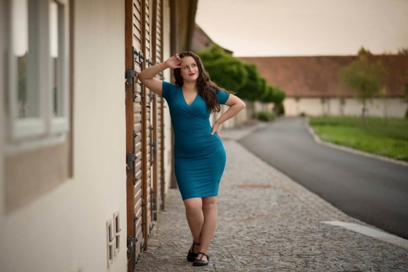 Dámské šaty Amálie krátký rukáv Jožánek - Barva: Šedý melír, Velikost: XS/S
