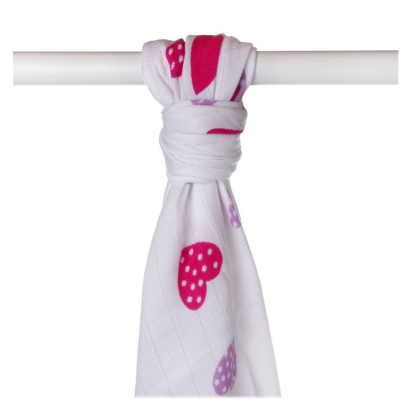 Bambusová osuška se vzory pro dívky 90x100cm XKKO - Barva: Baby Pink Cross