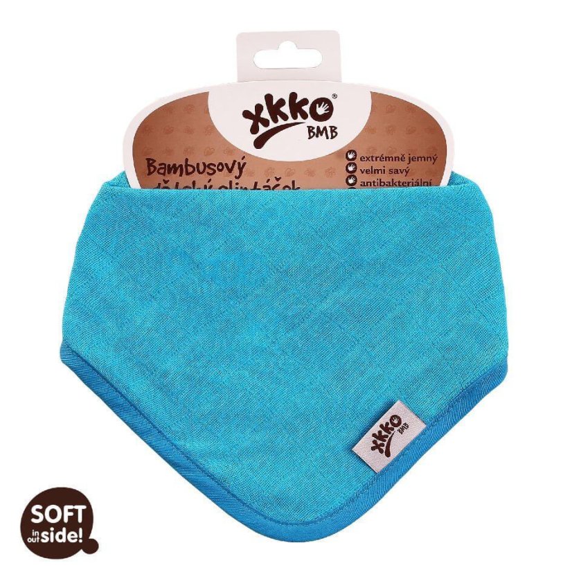 Bambusový slintáček/šátek jednobarevný XKKO - Barva: Turquoise
