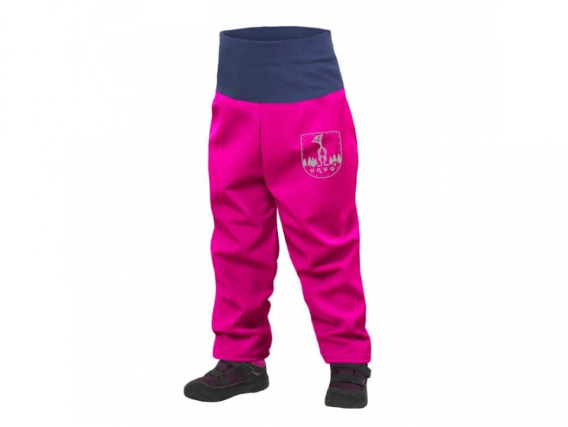 Batolecí softshellové kalhoty s fleecem Fuchsiová Unuo - Velikost: 80/86 SLIM