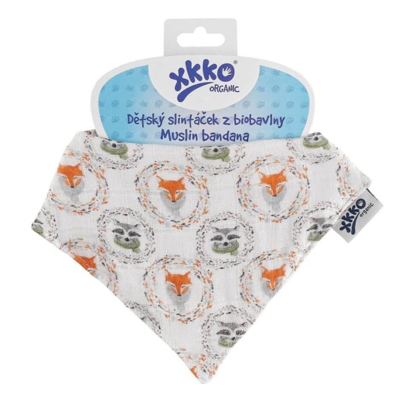 Dětský slintáček/šátek Organic Staré časy se vzorem XKKO