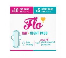 Ultra tenké menstruační vložky s křidélky mix denní 10 ks + noční 5 ks HereWeFlo