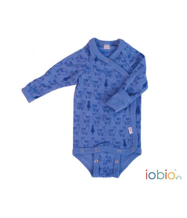 Kimono dlouhý rukáv 100% vlna Lama Iobio - Barva: Modrá, Velikost: 62/68