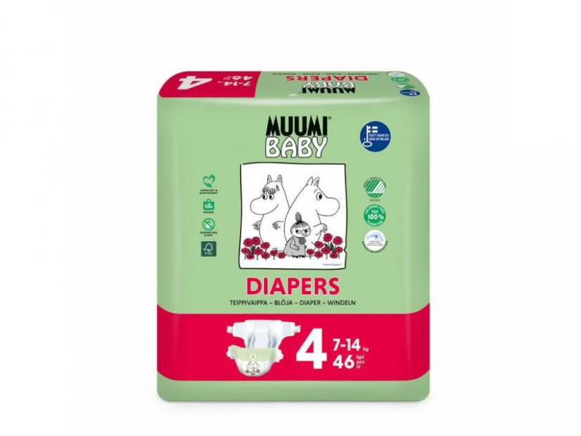 Dětské eko pleny MAXI velikost 4 Muumi Baby