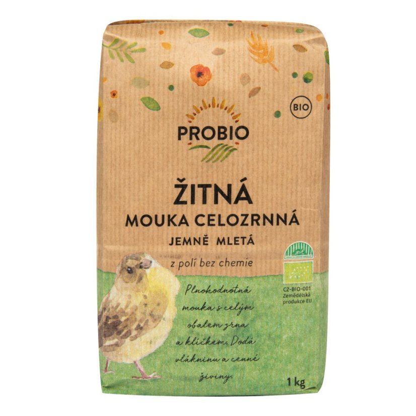 Žitná mouka celozrnná jemně mletá 1 kg