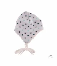 Čepice 100% vlna ecru puntíky Iobio