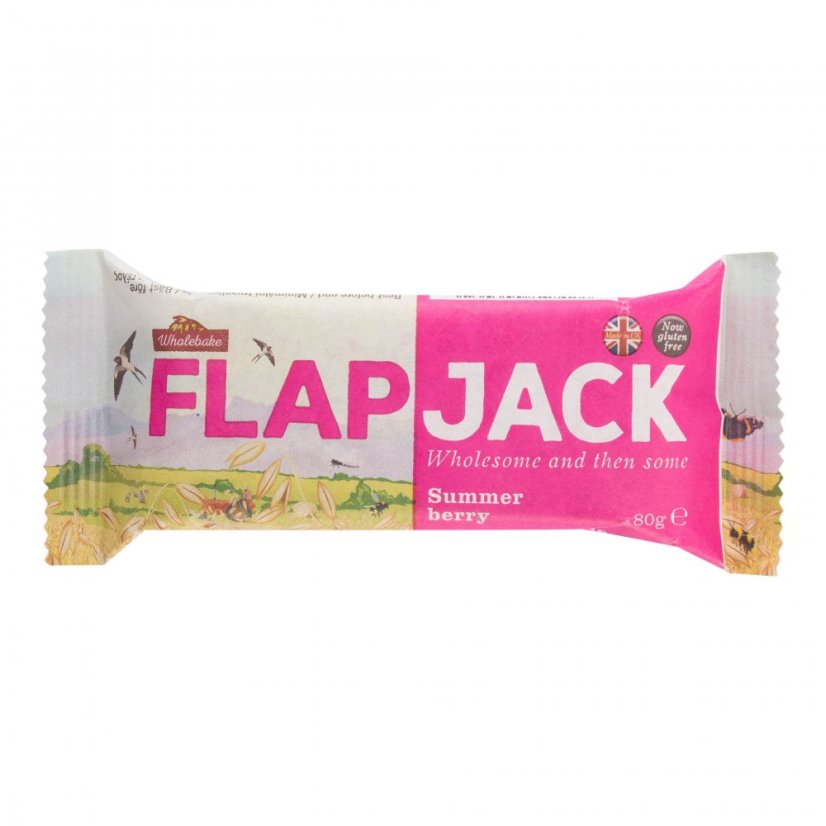 Flapjack malina - jahoda bzl 80 g WHOLEBAKE