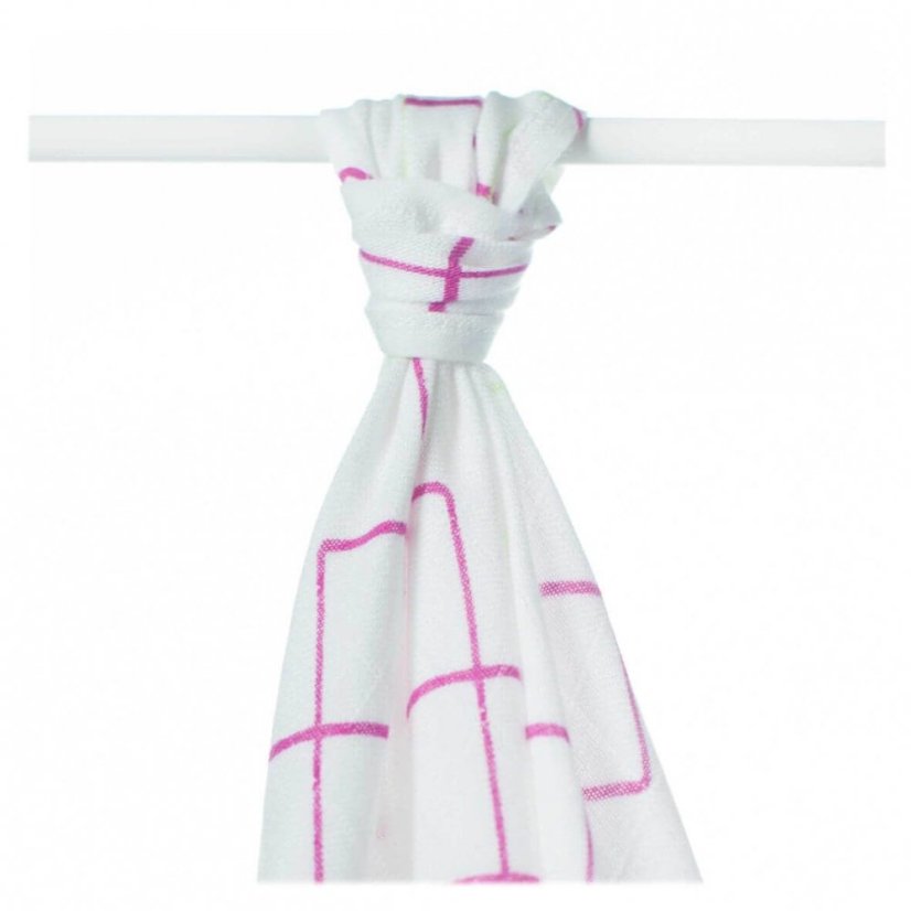 Bambusová osuška se vzory pro dívky 90x100cm XKKO - Barva: Baby Pink Cross