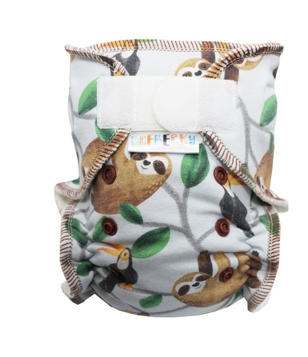 BIO Kalhotková plena s GOTS vel.S (2-6 kg) na suchý zip Breberky