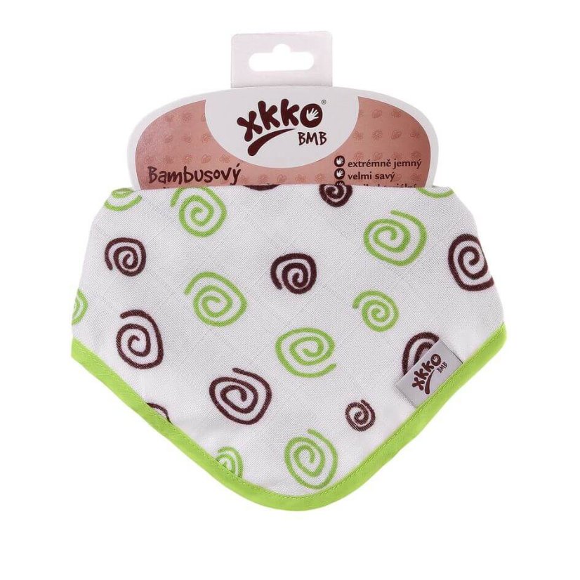 Bambusový slintáček/šátek se vzory XKKO - Barva: Watercolour Polka Dots