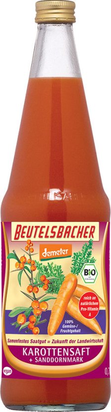 Mrkvová šťáva s rakytníkem 100% 700 ml BEUTELSBACHER