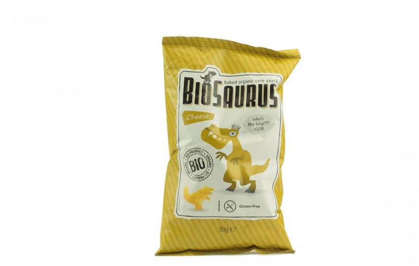 Pečený kukuřičný snack sýrová příchuť 50 g BIOSAURUS