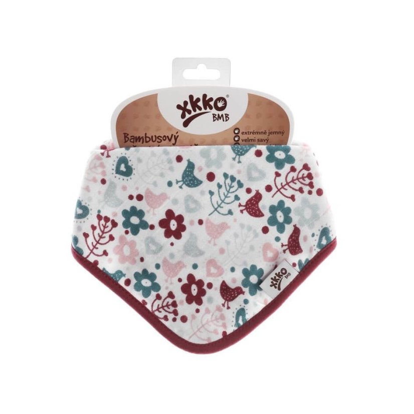 Bambusový slintáček/šátek se vzory pro dívky XKKO - Barva: Blue Wild Flowers