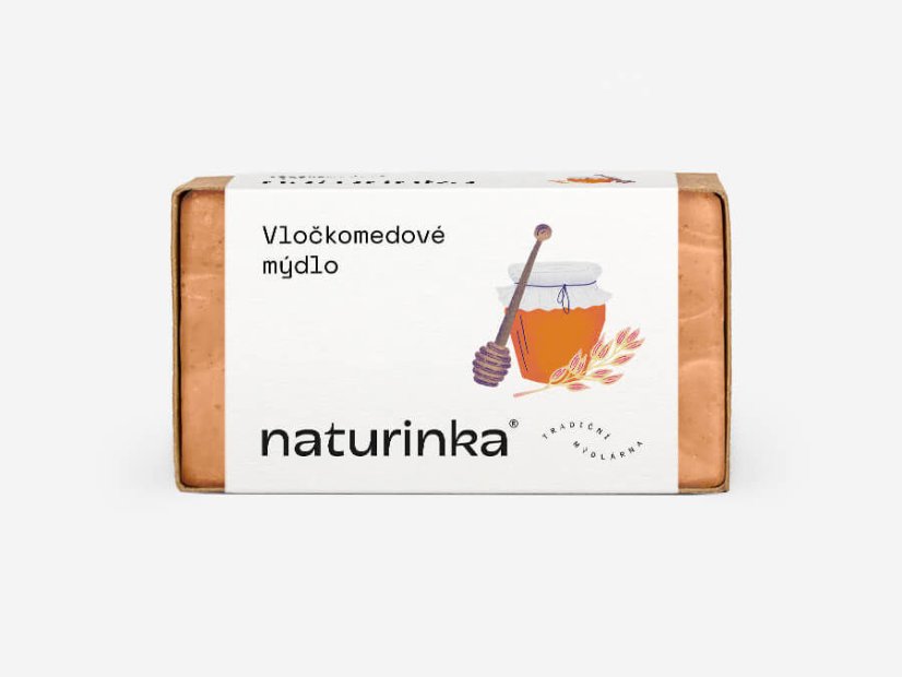 Mýdlo vločkomedové Naturinka - Varianta: 110 g v obalu