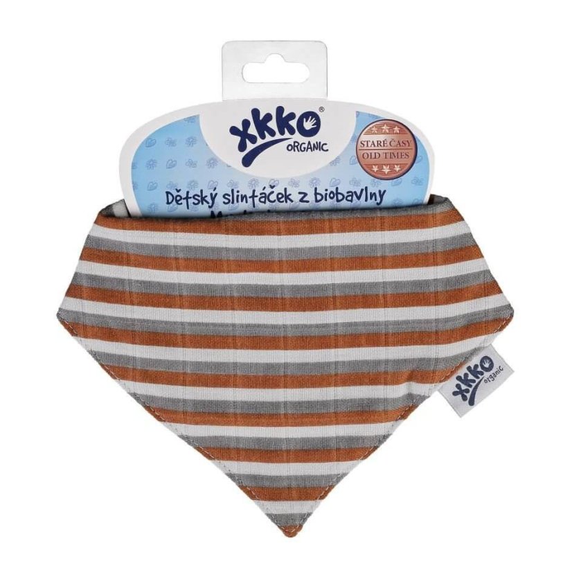 Dětský slintáček/šátek Organic Staré časy se vzorem XKKO
