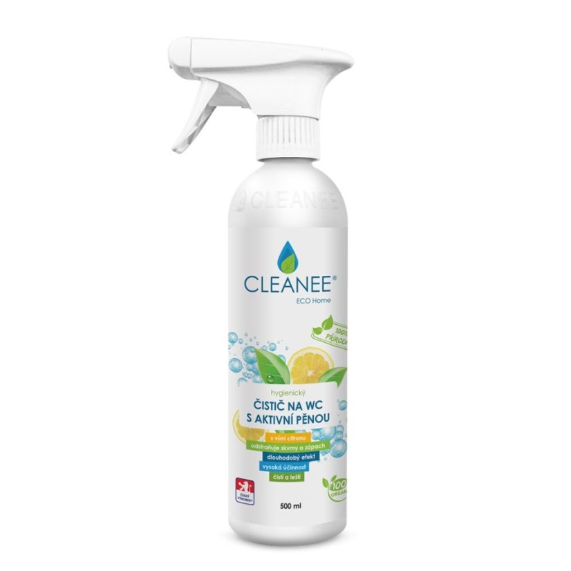 Hygienický čistič na WC s aktivní pěnou, citron 500 ml CLEANEE