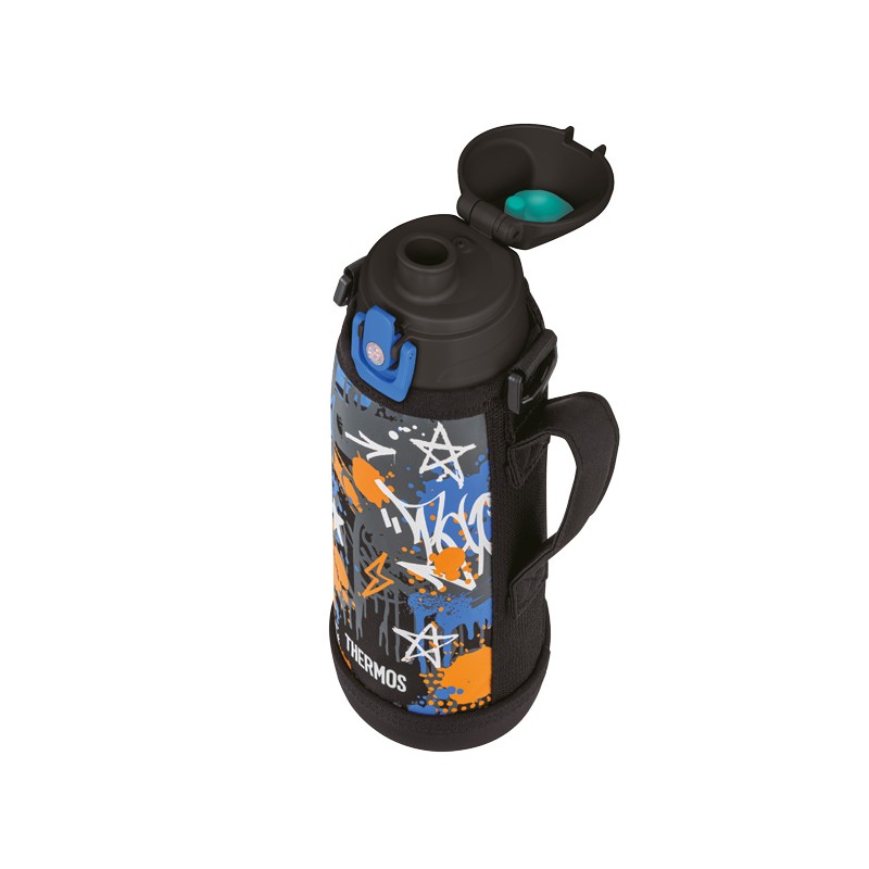 Dětská termoska s dvěma uzávěry a obalem s popruhem černá 800 ml Thermos