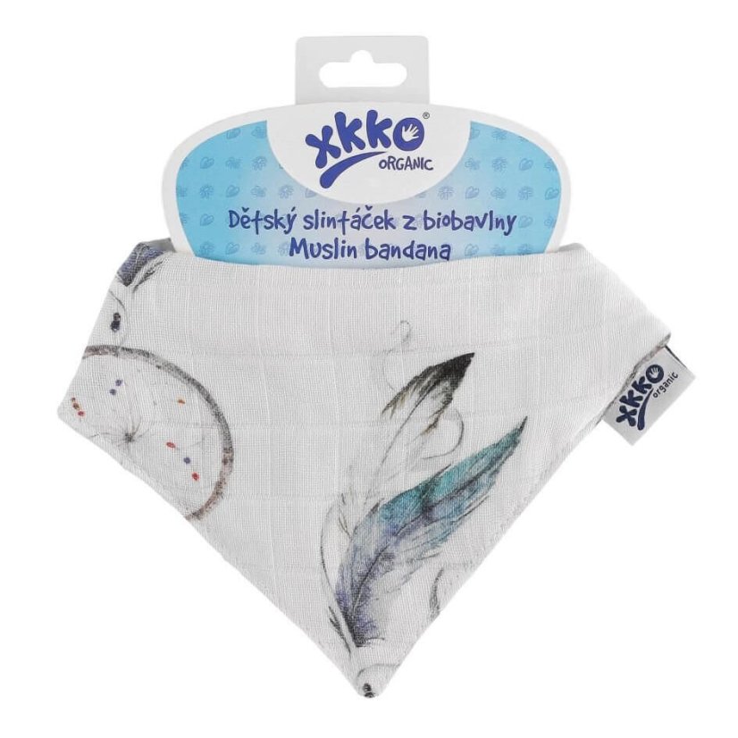 Dětský slintáček/šátek Organic Staré časy se vzorem XKKO