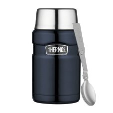 Termoska na jídlo se skládací lžící a šálkem - tmavě modrá 710 ml Thermos
