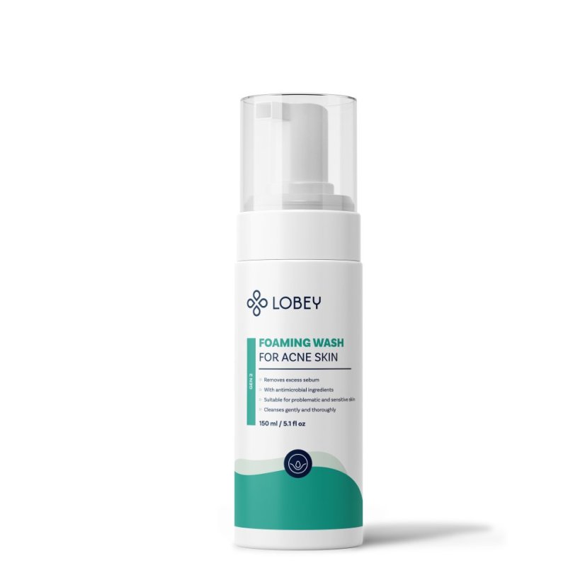 Akné čistící pěna na obličej i tělo 150 ml Lobey