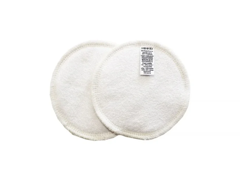 BIO Vložky do podprsenky - Bavlněné froté s PUL, Bílé Breberky
