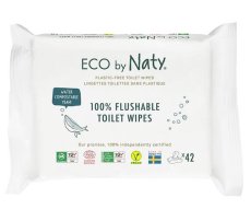 ECO vlhčené splachovatelné ubrousky s funkcí toaletního papíru Naty bez vůně