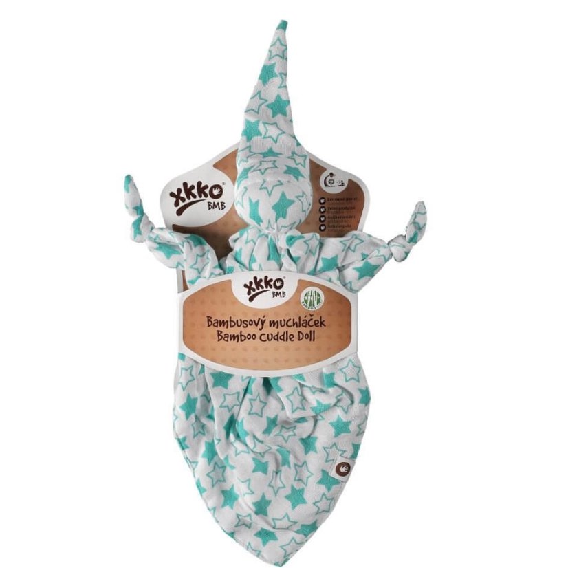 Bambusový muchláček se vzory pro chlapce XKKO - Barva: Little Stars Turquoise