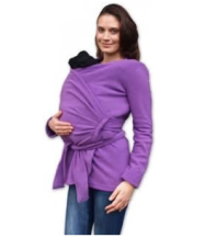 ZINA- těhotenský a nosící zavinovací flísový kabátek, FIALKOVÁ