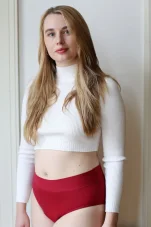 Menstruační kalhotky MODAL Na spaní s lemem bordó Sayu