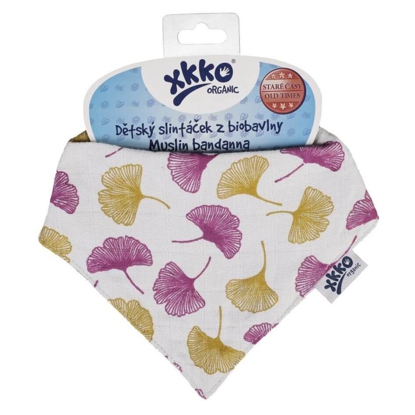 Dětský slintáček/šátek Organic Staré časy se vzorem XKKO