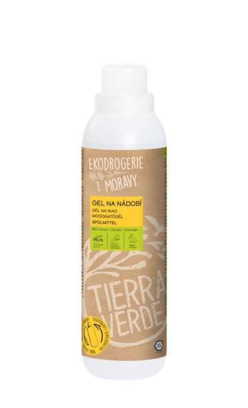 Gel na nádobí s BIO citronovou silicí 1 l ve vratné lahvi Tierra Verde