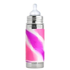 Pura kojenecká TERMO láhev 260 ml - růžovo-bílá PURA