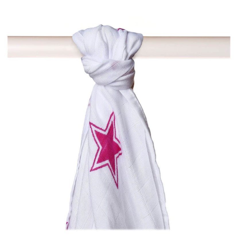 Bambusová osuška se vzory pro dívky 90x100cm XKKO - Barva: Baby Pink Cross