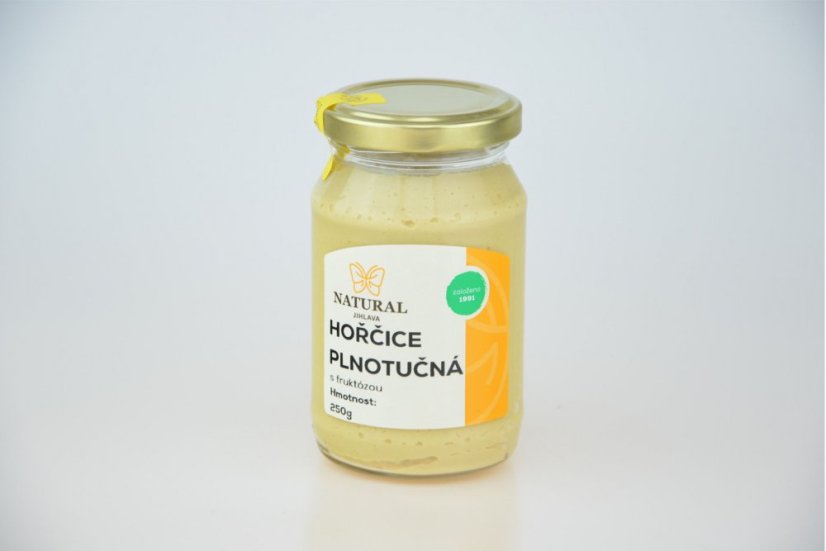 Hořčice plnotučná s fruktózou 250 g NATURAL