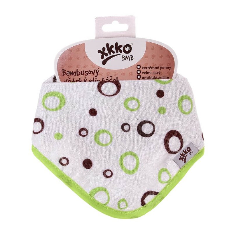 Bambusový slintáček/šátek se vzory XKKO - Barva: Watercolour Polka Dots